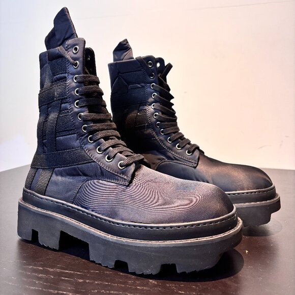 Rick Owens Megatooth Combat Boots – Black (Size 44) - Picture 1 of 5